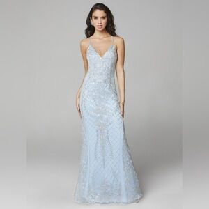 Primavera Couture 3428 Beaded prom dress Evening Gown Powder Blue sz 6